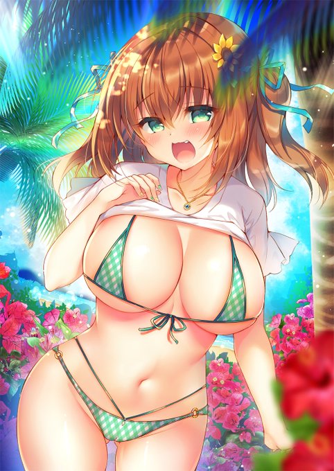 むちむち水着であったまろう💪
#くそ寒いので水着絵を貼る 