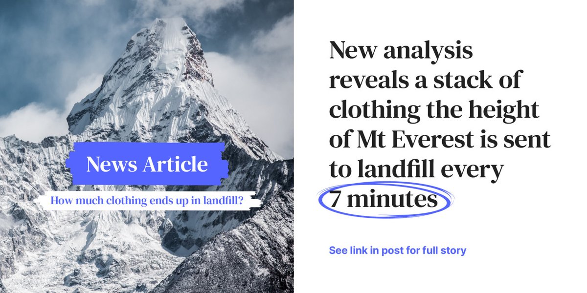 New analysis reveals a stack of clothing the height of Mt Everest is sent to landfill every 7 minutes

Read more about the findings via the link: bit.ly/34VfVe0

#business #businessnews #sustainablebusiness #fashion #waste #fastfashion #sustainability