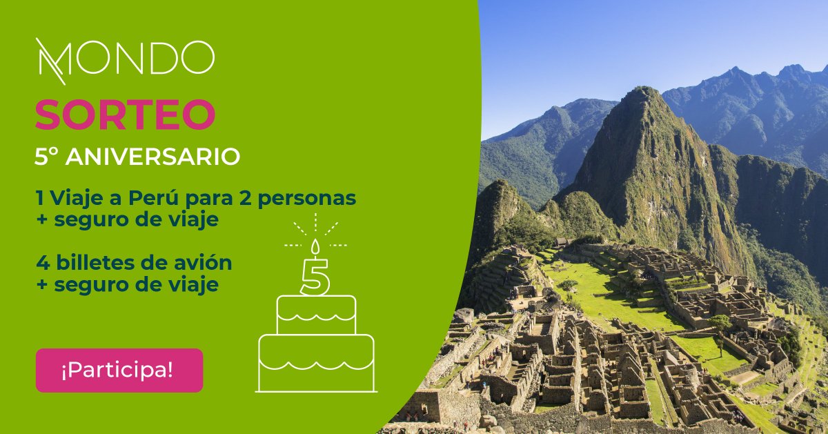 heymondoes's tweet image. Sorteo 5º Aniversario🎂 ¡Gana uno de estos 5 PREMIOS!

1⃣️Síguenos @mondo_es
2⃣️Menciona (@) en los comentarios con qué amig@ te irías de viaje.
3⃣️Si quieres, haz RT💚 para que sepamos cuánto te gustaría ganar.

⏰ 25/02 anunciaremos ganadores

BBLL 👉 bit.ly/3gTzhmu