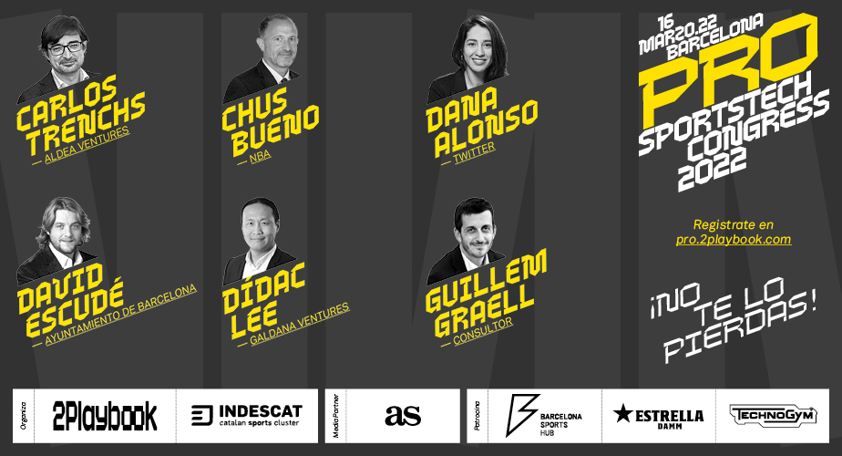 2Playbook's tweet photo. 📢Didac Lee, David Escudé, Chus Bueno, Dana Alonso... Consulta el programa para #ProSportstechCongress22
🗓️16 de marzo
📍Antigua Fábrica Damm
🎟️Compra tu entrada https://t.co/pmUp8lm8ax
Junto a @indescat y con el apoyo de @diarioas @BcnSportHub @EstrellaDammEs @Technogym https://t.co/EW9BCBjzBr
