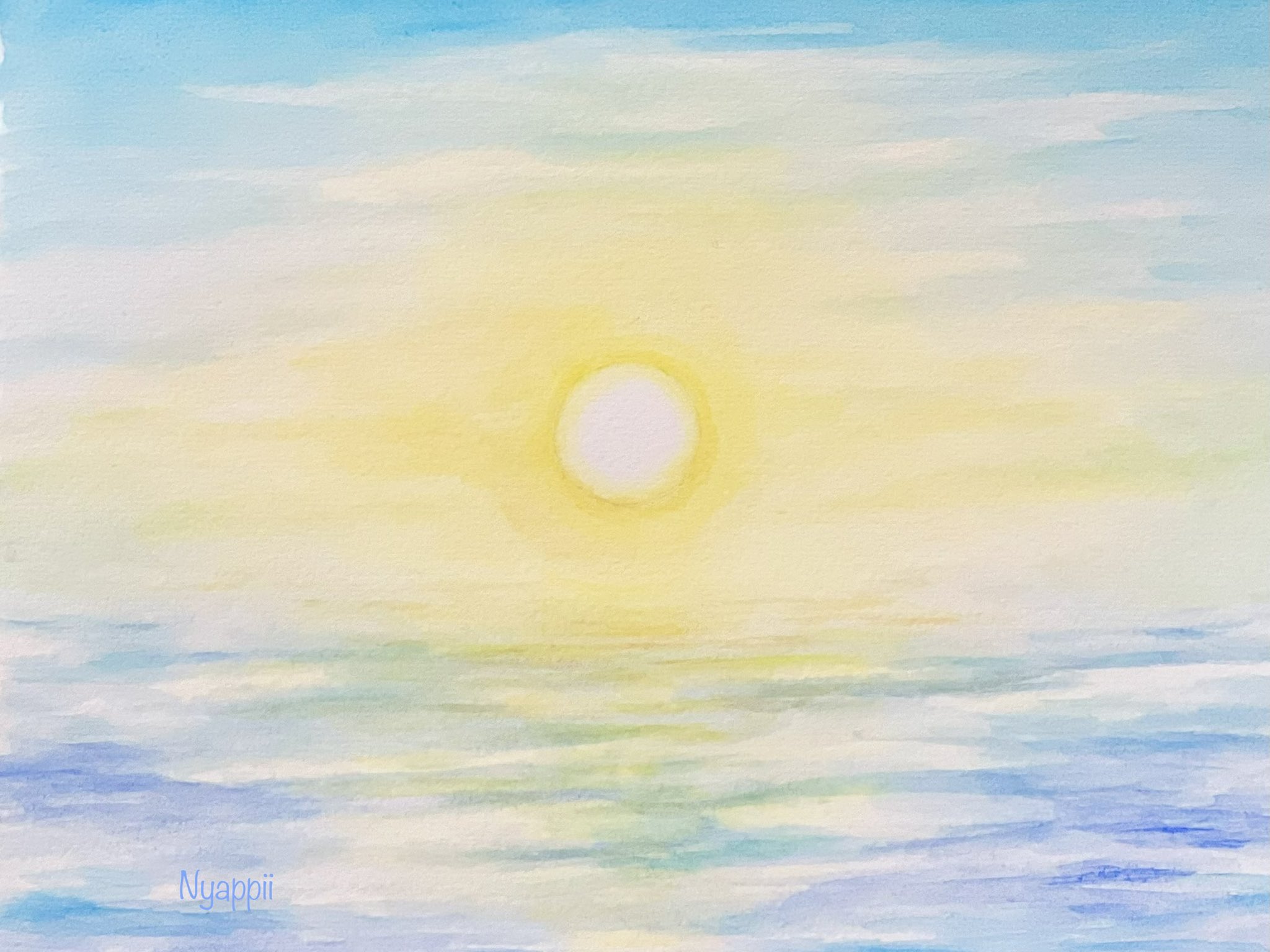 Kana Twitterissa 今日描いた 日の出の絵 朝は苦手笑 水彩画 日の出 Watercolor Watercolour 空 空が好きな人と繋がりたい T Co Lzimjkkstz Twitter