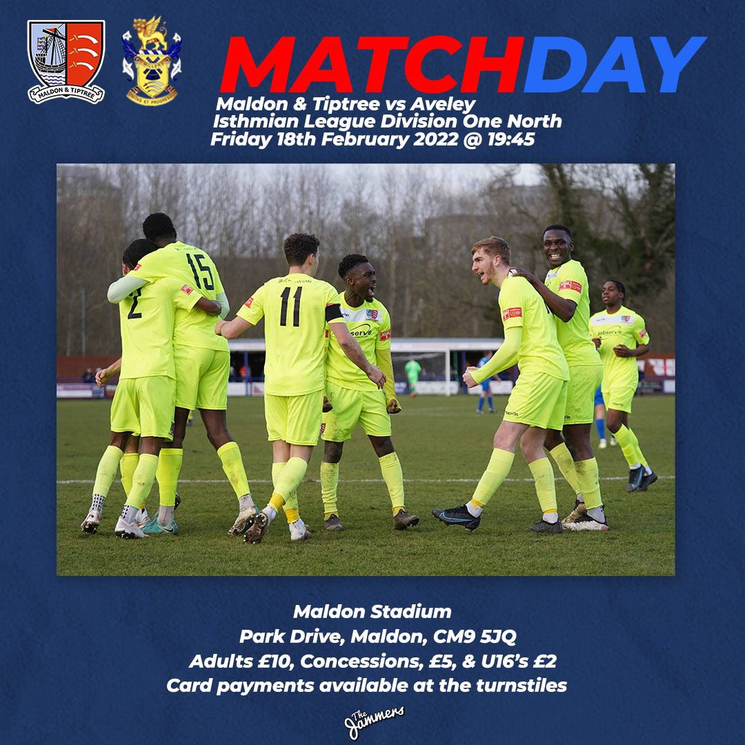 MaldonTiptreeFC's tweet photo. MATCH DAY 🌬
@AveleyFC are tonight’s visitors to Park Drive, subject to #StormEunice.
We will keep you updated, as much as we can. Please continue to check our website and social media channels.
Most importantly, stay safe.
#Jammers 🍓 #MALAVE https://t.co/QyvMOf4732