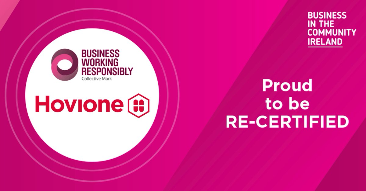 HovioneGroup's tweet photo. We are proud to share with you that Hovione has achieved the #BusinessWorkingResponsiblyMark for the second time! 👏 Congratulations to our colleagues from #Loughbeg @BITCIreland #BWRMark #sustainability #sustainablebusiness #CSR #Ireland #initforlife https://t.co/BnRmWuGxws