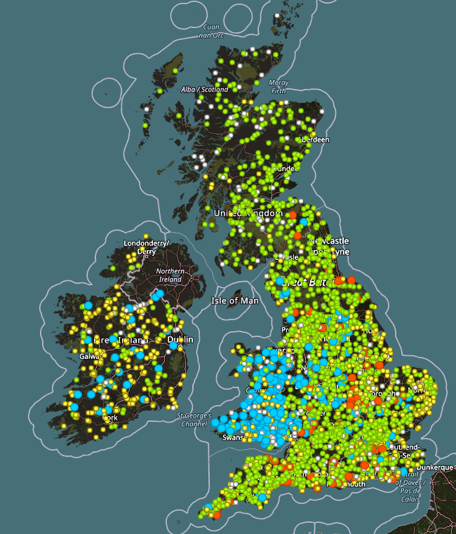 The state of Welsh River levels - visible only at gaugemap.co.uk.

Stay safe everyone.

#StormEunice