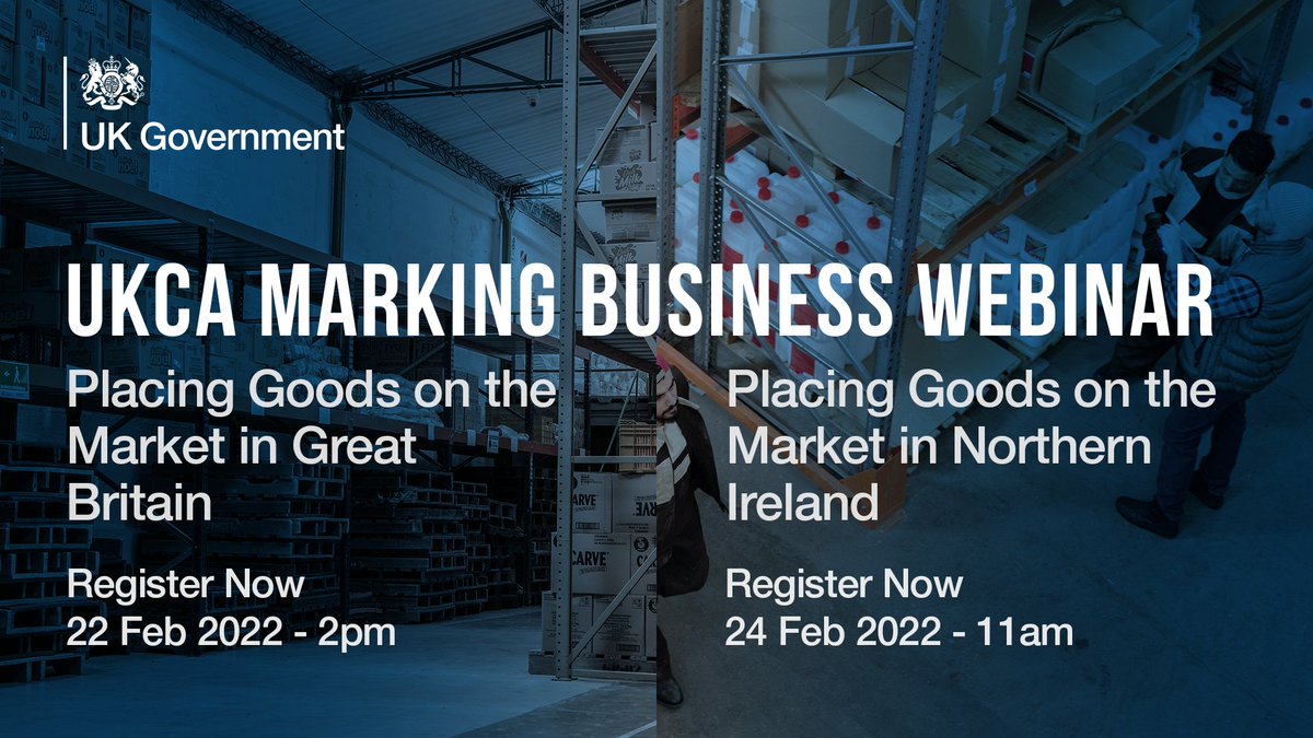 bizsupportgovuk's tweet photo. 📣 The UKCA deadline is set!
There are 2 @beisgovuk webinars next week to help you understand what your business needs to do to get ready for 1 Jan 2023.
Register here:
22 Feb 2pm 👇
https://t.co/0pYfGRZ51f
24 Feb 11am 👇
https://t.co/VdvezW0uBh
#UKCA #ProductMarking https://t.co/0Sz8jiAJWv