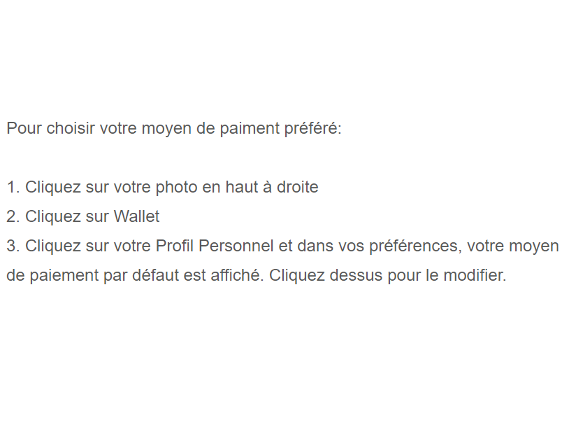 pwet84's tweet photo. @sollevix67 @UberFR_support J'ai eu leur réponse : ce n'est pas faisable mais c'est plutôt la faute de Apple Pay (📷 1 &amp; 2). Une alternative possible est de changer son mode de paiement par défaut (📷3). https://t.co/IPCDC88ciX