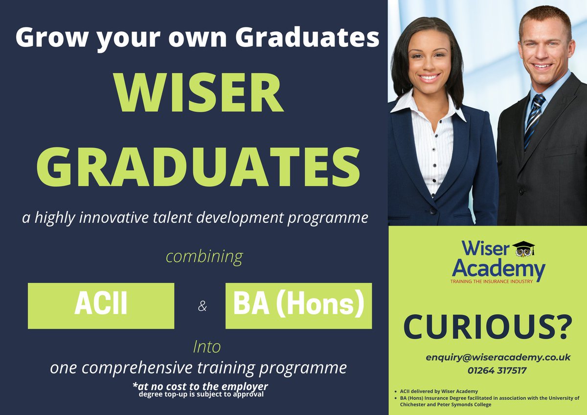 AcademyWiser's tweet photo. Wiser Academy gears up to bring 500 young new talent into the insurance sector.

Read about our plans at: https://t.co/kMqygq81I8
#insuranceindustry #apprenticeships #Qualifications #futureleaders https://t.co/AafWnzhy8z