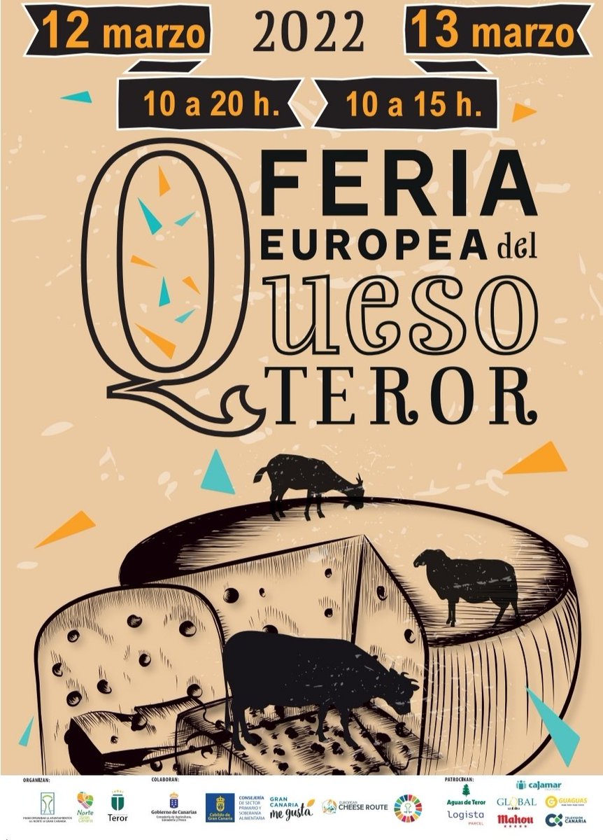 MancomunidadNGC's tweet photo. 📢Los ❤️del 🧀#queso tienen una cita en #Teror los días 12 y 13 de marzo, con quesos artesanos de más de 30 queserías. https://t.co/g8GHZpa3wz