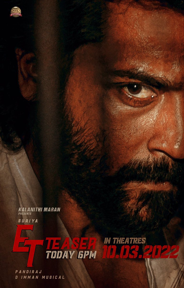 #ETteaser on the way!

Releasing Today @ 6 PM

<a href="/Suriya_offl/">Suriya Sivakumar</a> <a href="/rajsekarpandian/">Rajsekar Pandian</a> @pandiraj_dir #Sathyaraj <a href="/immancomposer/">D.IMMAN</a> <a href="/RathnaveluDop/">Rathnavelu ISC</a> <a href="/priyankaamohan/">Priyanka Mohan</a> <a href="/VinayRai1809/">Vinay Rai</a> <a href="/sooriofficial/">Actor Soori</a> <a href="/AntonyLRuben/">Editor Ruben</a> #EtharkkumThunindhavan #ETteaserFromToday