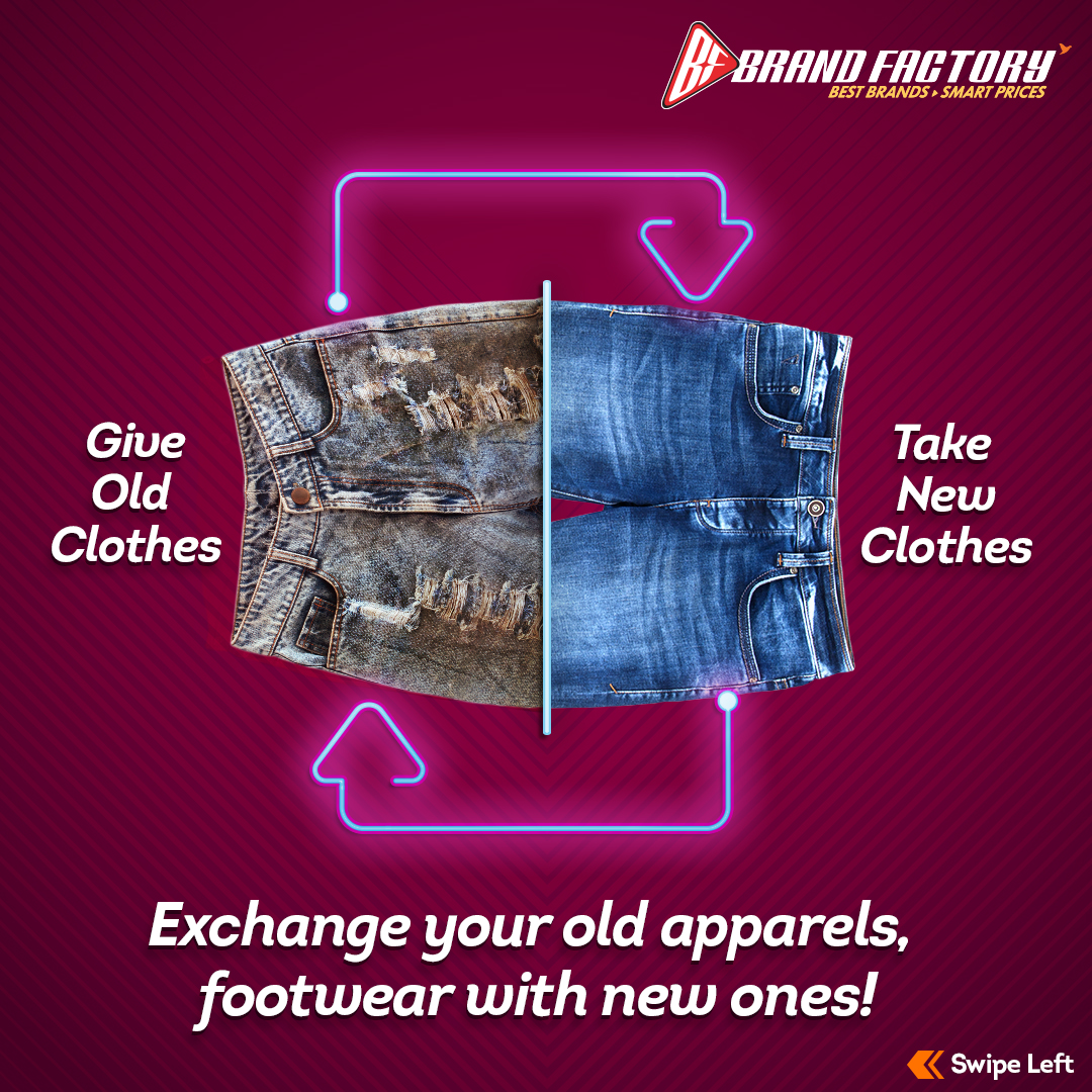 BrandFactoryIND's tweet image. Xchange karke dekho, accha lagta hai!

To know more : bit.ly/BFXchangeTW

*T&amp;amp;C Apply
Locate a store today to shop with the best of Fashion Xchange - brandfactorystores.in/locateus

#BFX #BrandFactoryXchange #BrandFactory #Discounts365Days