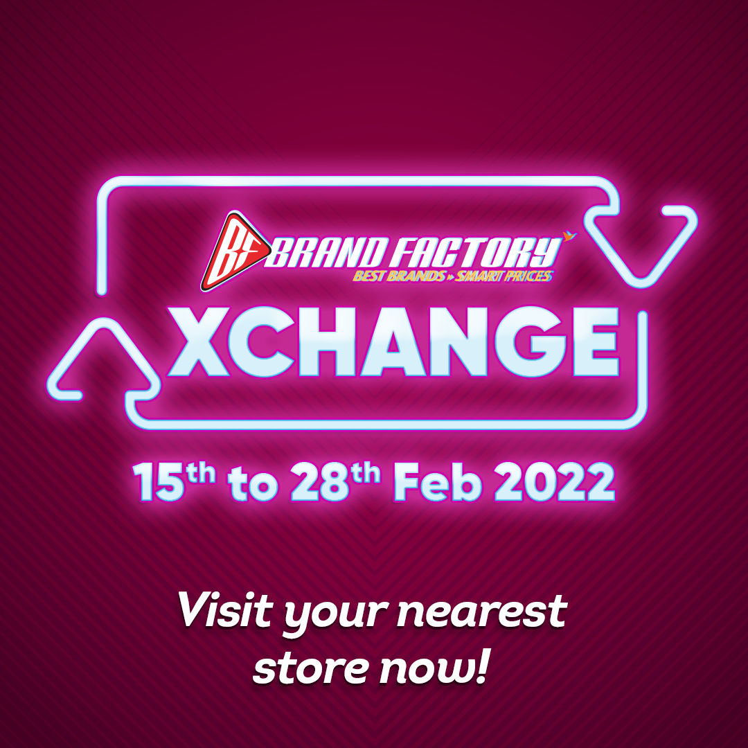 Xchange karke dekho, accha lagta hai!

To know more : bit.ly/BFXchangeTW

*T&amp;C Apply
Locate a store today to shop with the best of Fashion Xchange - brandfactorystores.in/locateus

#BFX #BrandFactoryXchange #BrandFactory #Discounts365Days