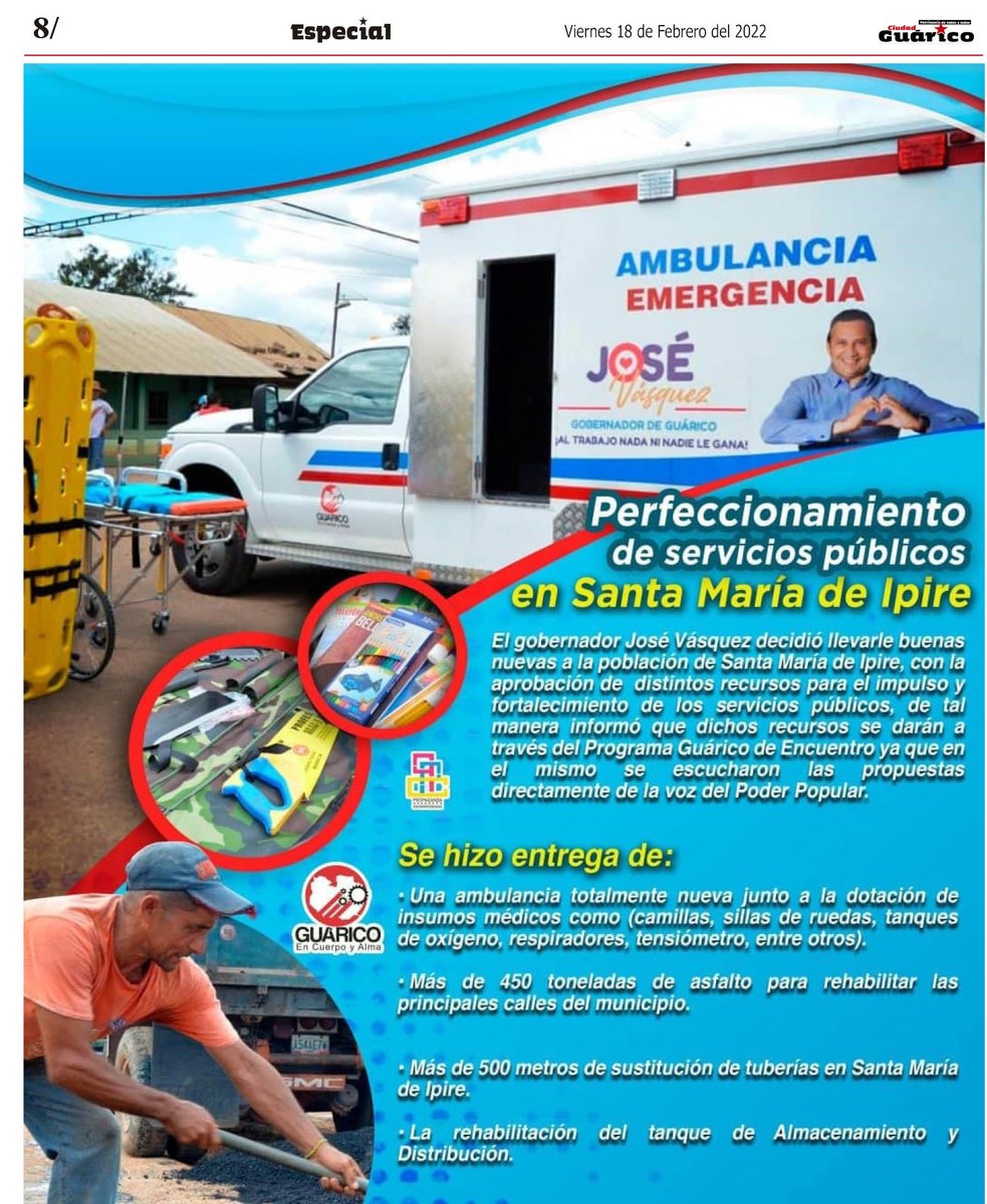 #Especial✨ Perfeccionamiento de servicios públicos en Santa María de Ipire

#Guárico
#PuebloValientePorLaPaz 
#EnCuerpoYAlmaPorGuárico