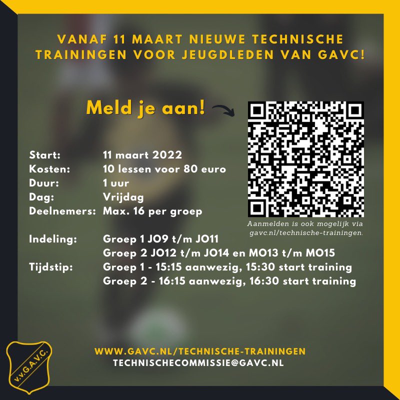 Je kunt je weer inschrijven voor een nieuwe serie technische trainingen: gavc.nl/technische-tra…. 

We starten op 11 maart!