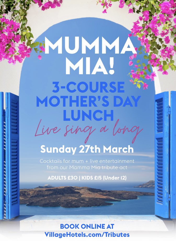 Village Hotel Swansea Mother’s Day >>> village-hotels.co.uk/tributes