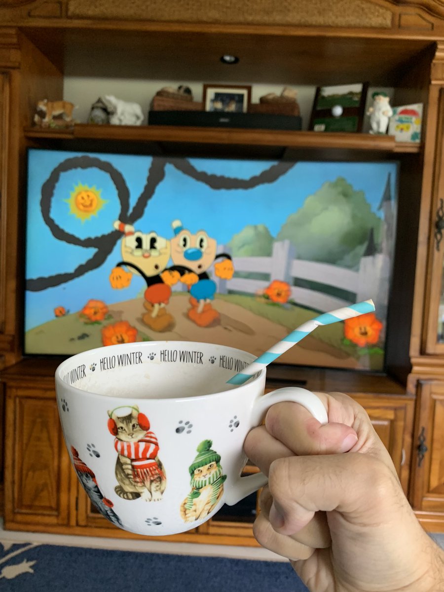 Watching some Cuphead with my Mug. #cuphead #cupheadshow #TheCupheadShow #Netflix <a href="/StudioMDHR/">Studio MDHR</a>
