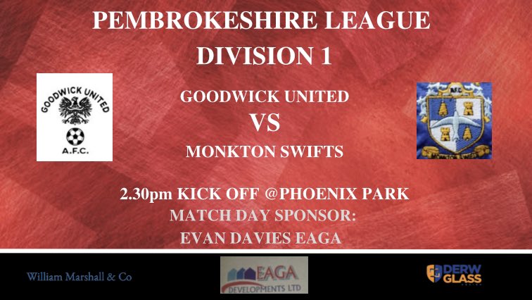 Back in league action tomorrow weather permitting! This time we play <a href="/Mighty_Swifts/">Monkton Swifts FC</a> home in Match Day 16! 

Big thanks to Evan Davies EAGA Developments for the match day sponsor! 

#GUFC #RAGURA 🔴⚫️🔴⚫️