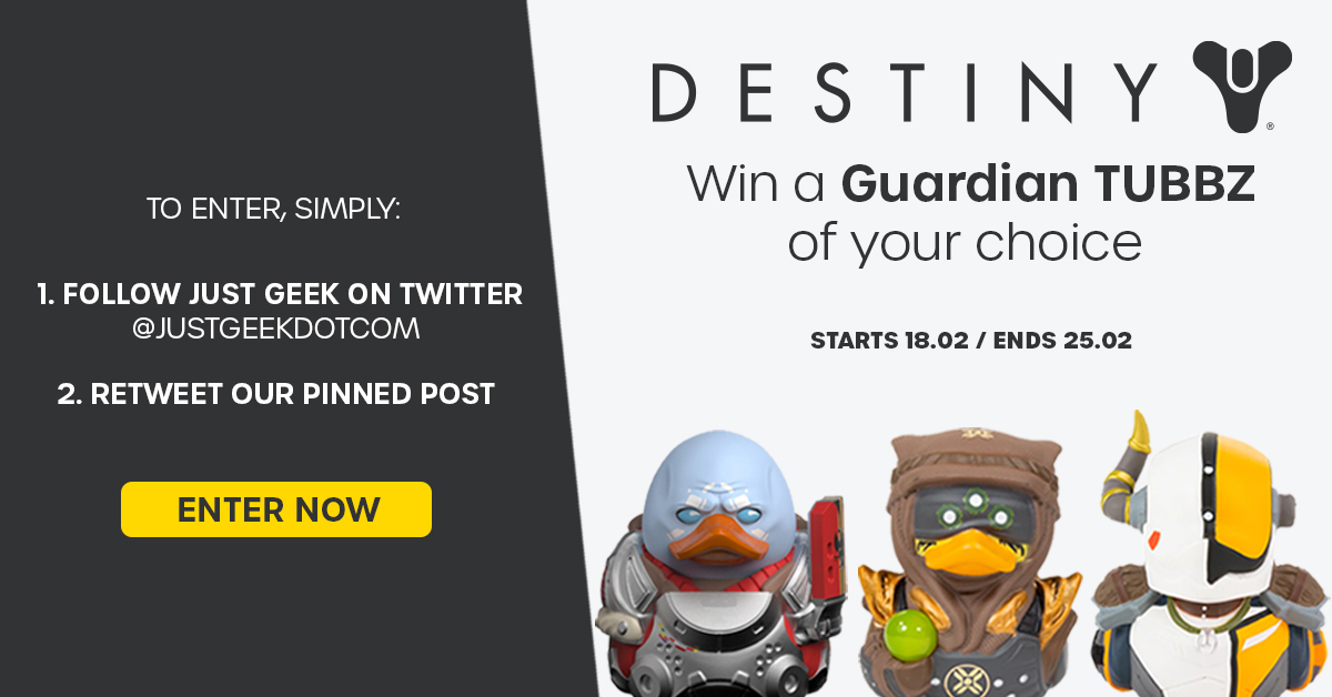 _JustGeek's tweet photo. 🎉 COMPETITION TIME 🎉

To celebrate the release of Destiny 2: Witch Queen next week, we're giving away one Guardian TUBBZ! 

Simply RT and make sure you're following us here 🥳

Comp closes 25.02 @ 3pm (GMT)

Good luck! 🤞🦆 https://t.co/bkPdEpA2ZJ