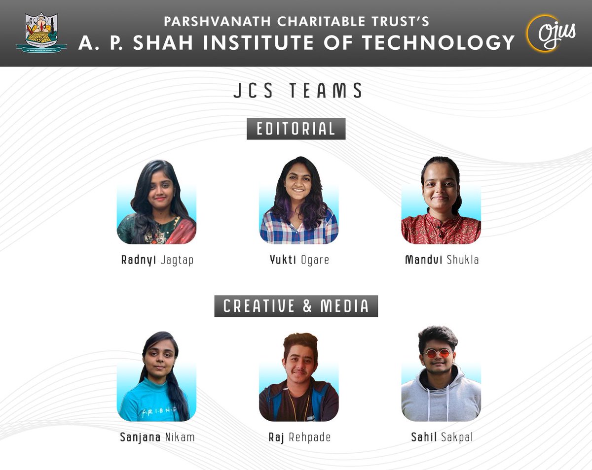 ojus_apsit's tweet photo. Huge responsibilities cannot be taken without help of a team.

APSIT's Student Council also has a core team for Editorial, Creative and Media. Assisting with the work and providing great ideas.

With immense pleasure, announcing our hardworking team.💪 https://t.co/YFAwri8gar