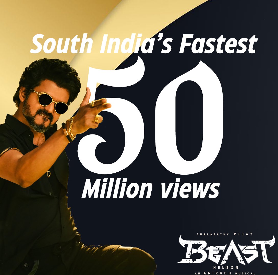 KVFC_Editors's tweet photo. Next STOP FASTEST 100M VIEWS 😎👍 #ArabicKuthu @actorvijay #Beast #HalamathiHabibo https://t.co/H1ZJfLA1Fn