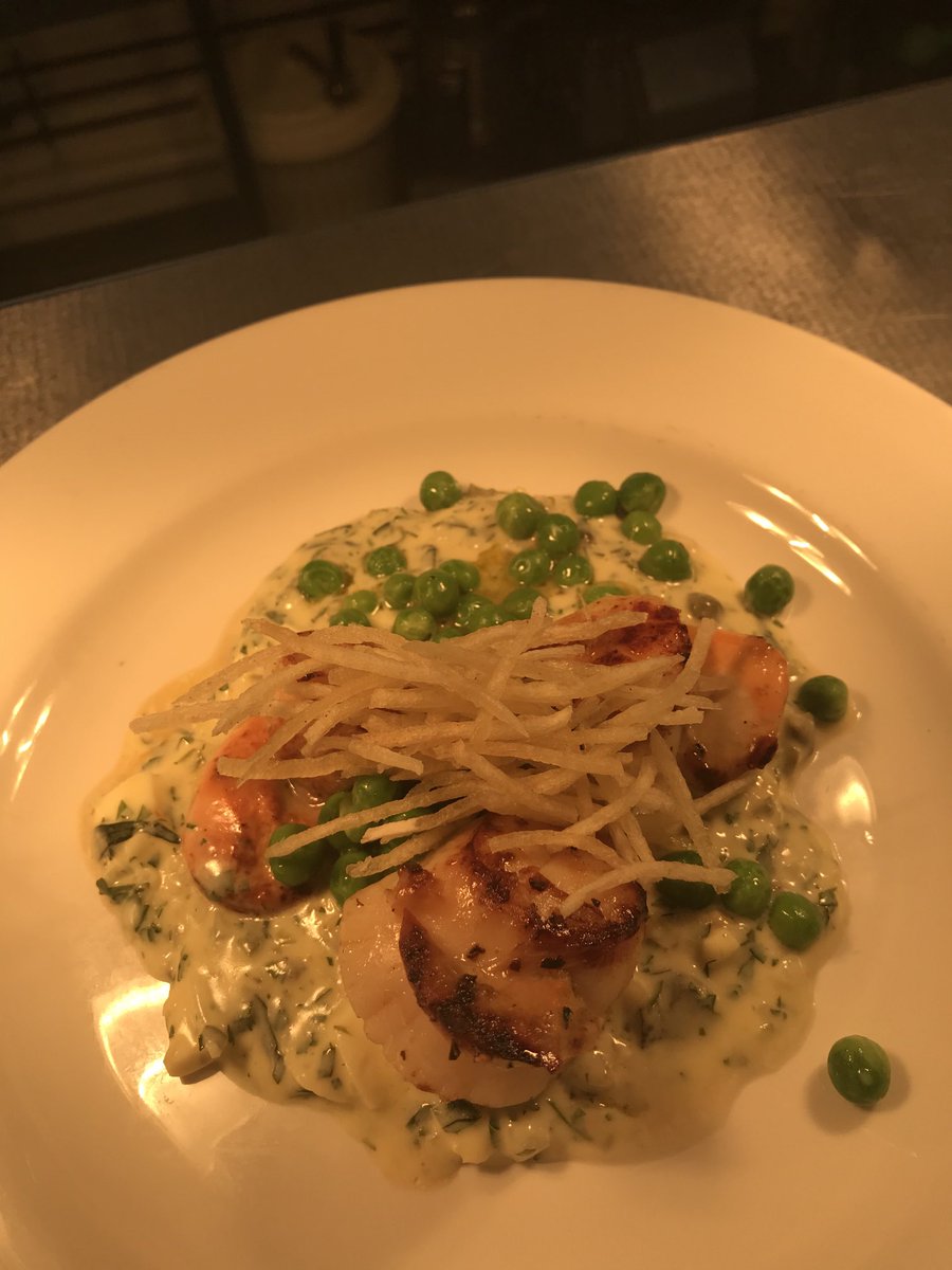 scallop, warm tartare, shoestring fries.  Dodgy lighting, tasty food.   chefs, come and join us at the seaside boarding house near bridport in dorset.  Excellent location and food, fed twice a day, knowledgeable team, work life balance focused.