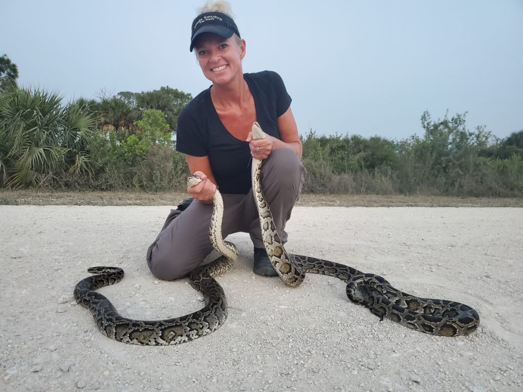 GraceCenterFdn's tweet photo. Attend Experience Ethiopia on Friday, March 4th and bid on a python hunt with professional python hunter, Amy Siewe. 
Non-native Burmese pythons are impacting FL birds, reptiles &amp; mammals. Hunt with Amy or just watch her in action! 
Reserve tickets at: https://t.co/RBiy10o4Q6 https://t.co/R4MCVq2ggQ