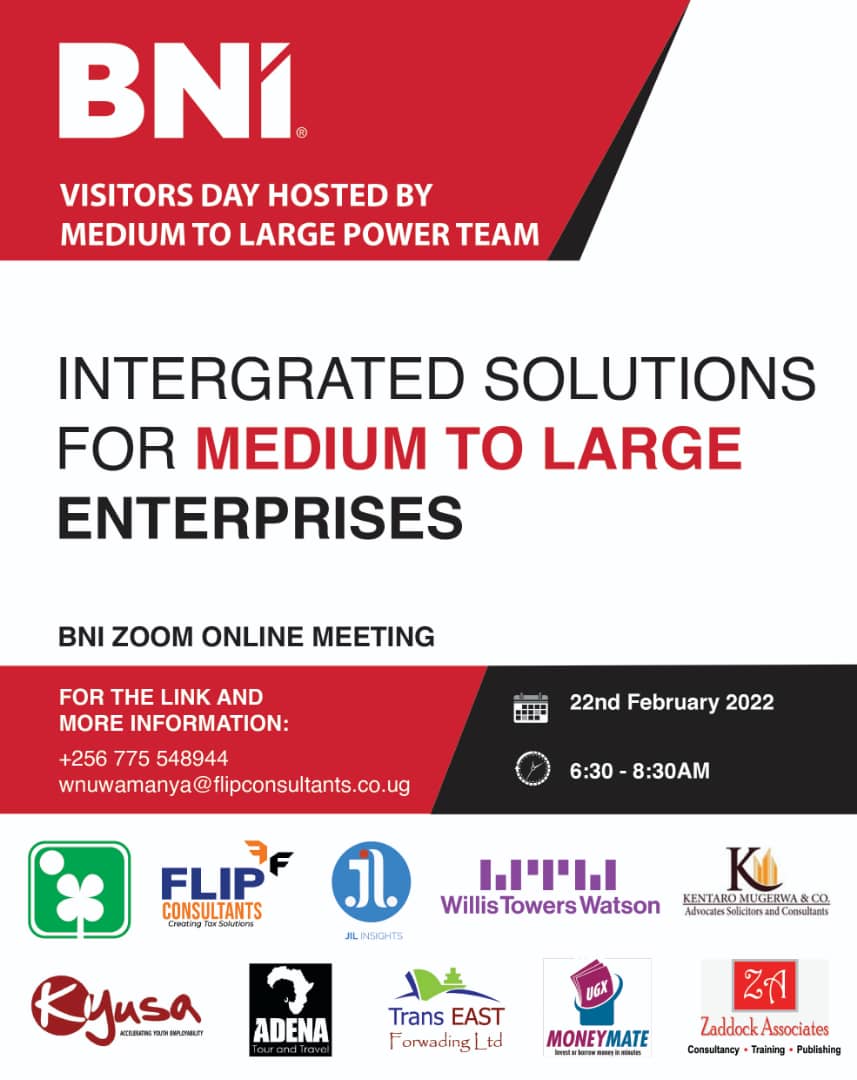 LilianKatiso's tweet photo. Are you in business? 

There is an awesome power in networking with  fellow business owners. You learn!

Do you want to grow your business? Come chill with us at 6:30am on 22nd February 2022.

WhatsApp +256782305125 for the zoom meeting ID

@BNIuganda
@ZaddockAssoc 
@_360Mentor https://t.co/aUsJrxp1zX