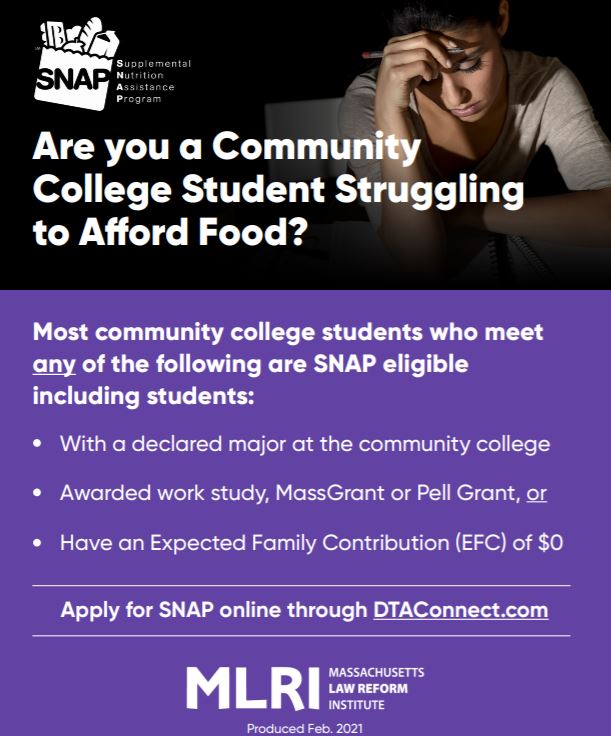 onefamilyinc's tweet photo. If you are a college student struggling to afford food, you may be eligible for SNAP benefits to pay for groceries.
Plz see the info in these images (curated by @MassLawReform) & visit https://t.co/Nq7PQvzNLQ to apply for SNAP!
#foodaccess #snapbenefits #realcollege #endhunger https://t.co/52bGu5vAQM