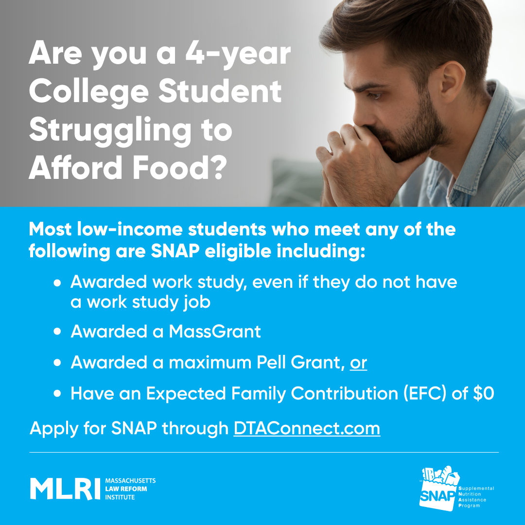 onefamilyinc's tweet photo. If you are a college student struggling to afford food, you may be eligible for SNAP benefits to pay for groceries.
Plz see the info in these images (curated by @MassLawReform) & visit https://t.co/Nq7PQvzNLQ to apply for SNAP!
#foodaccess #snapbenefits #realcollege #endhunger https://t.co/52bGu5vAQM