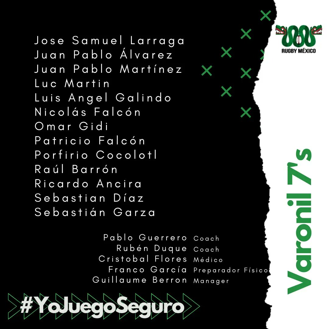 Conoce a las Serpientes que estarán este fin de semana en la concentración de preparación de RAN Súper Seven's 🏉🇲🇽

#Rugby #RugbyMéxico #Serpiente #YoJuegoSeguro #RANSuper7s