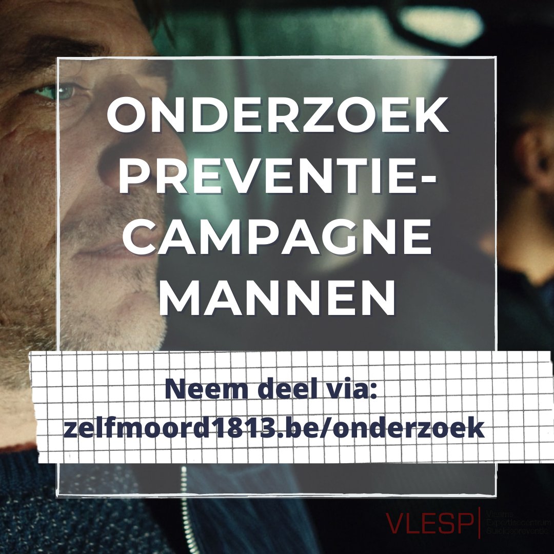 OPROEP: Wij zoeken nog mannen om deel te nemen aan een kort onderzoek naar een nieuwe preventiecampagne. Neem deel, maak onze campagne sterker en help mee aandacht vragen voor de #mentalegezondheid van mannen. zelfmoord1813.be/onderzoek