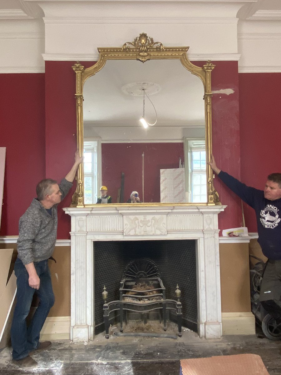 DunbrodyLocal's tweet photo. We’re very happy with another new addition @DunbrodyHouse with this stunner from @YeatsCAntiques Can’t wait to re-open mid March #MirrorMirrorOnTheWall #countryhousestyle #Antique https://t.co/oDxZLtIyyk