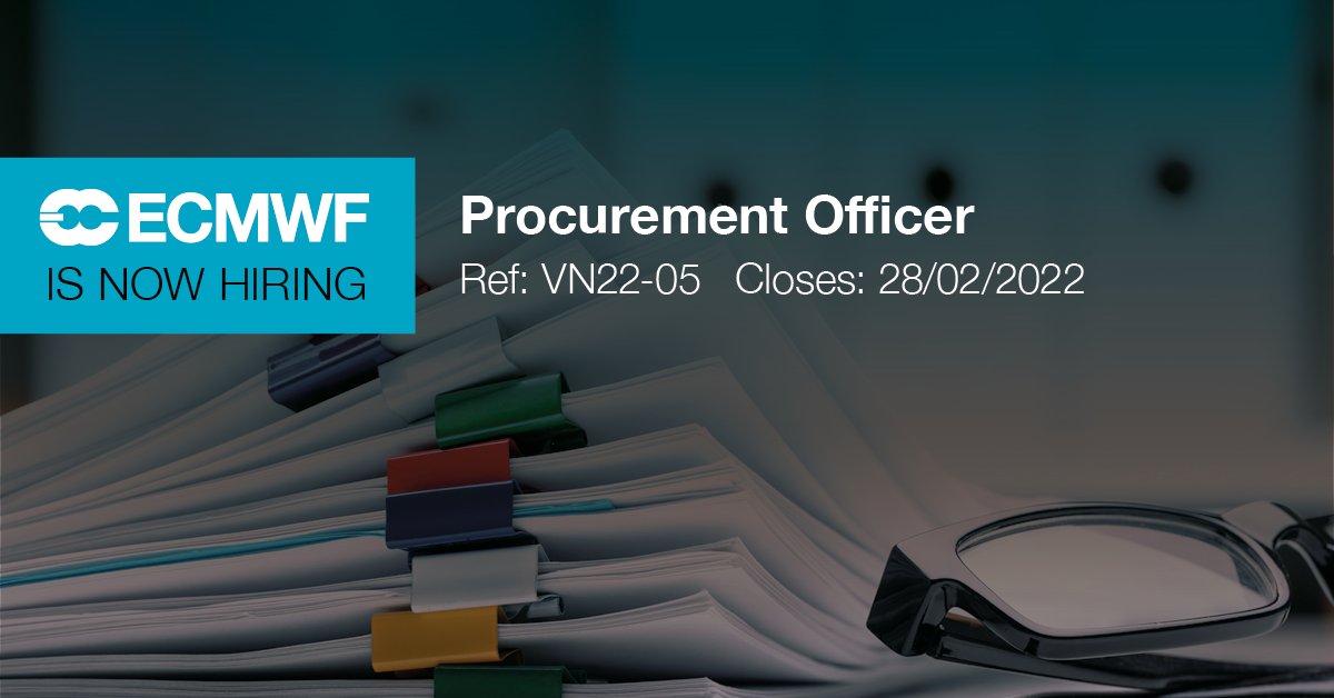 ECMWFJobs's tweet photo. Please share this fantastic opening at ECMWF for a Procurement Officer. Based in Bonn. Closing soon, so don't delay!
@ECMWFJobs @ECMWF @CopernicusECMWF 
#procurementjobs #jobsingermany
#contractmanagement 
see: https://t.co/Pk2YETni86 https://t.co/A0VqsbOVhT
