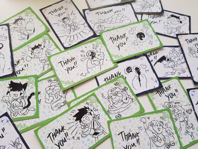 In this post I talked about some future plans I have for ko-fi and showed my business card doodles in the end because they deserve all the attention so I'm posting them here too. Please look at all these lil godlings🤏🥺💖 