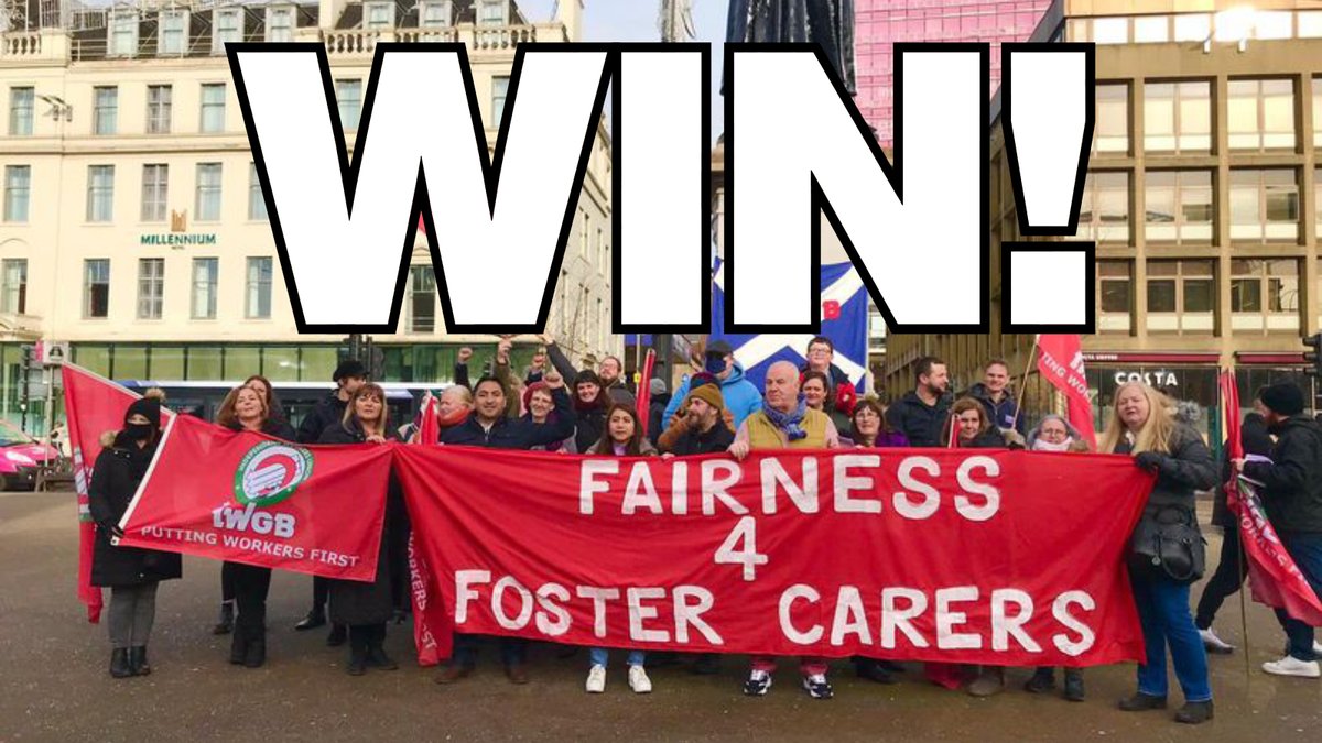 FCWUnion's tweet photo. 1/4 BREAKING NEWS!
Massive WIN for Glasgow foster carers
After 4 months of fighting @GlasgowCC budget set:
🔥10% increase in child allowances
🔥Annual increase w. inflation
🔥Start the process of trade union recognition
This=£2 million more for Glasgow’s most vulnerable children https://t.co/4pYKQWEDC9