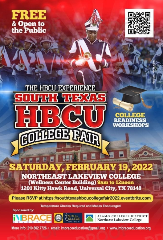 Check out the HBCU College Fair @ Northeast Lakeview tomorrow, February 19! <a href="/SCUCISD/">SchertzCiboloUC ISD</a> <a href="/SamuelClemensHS/">Clemens High School</a> <a href="/NLCPR/">Northeast Lakeview College</a>