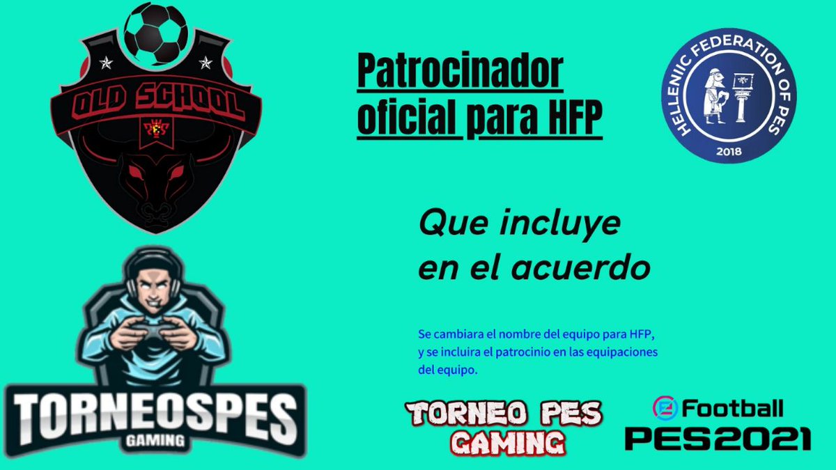 Tenemos que anunciar que Old School firma su primer acuerdo de patrocinio para la sección de 11v11 para <a href="/HFPLeague11vs11/">HFP Legendary League 11vs11</a> con <a href="/PesLuis/">TORNEOSPESGAMING ( luis-belloto)</a>. 

En los próximos días, presentaremos nuestra plantilla para esta temporada en Hfp league.

<a href="/Rober_acosta86/">Roberto</a> 
<a href="/PTeam89/">PEP_TEAM1989</a> 
@SergiAbramo
<a href="/JonayDiz/">Jonay Lpz</a>