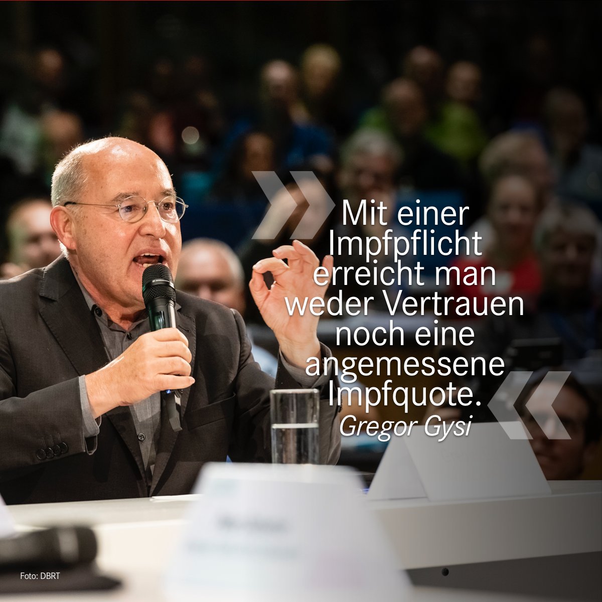 Gregor Gysi: Mit einer Impfpflicht erreicht man weder Vertrauen noch eine angemessene Impfquote.