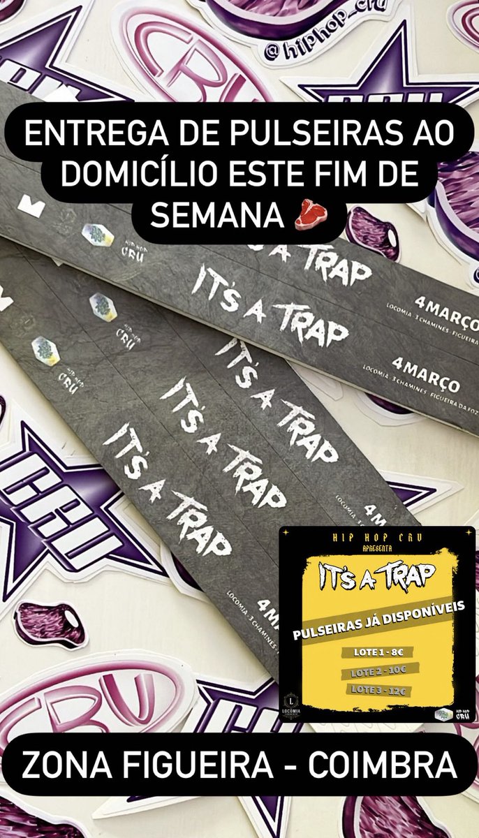 Zona Figueira - Coimbra.
Pulseiras a 8€ 🥩