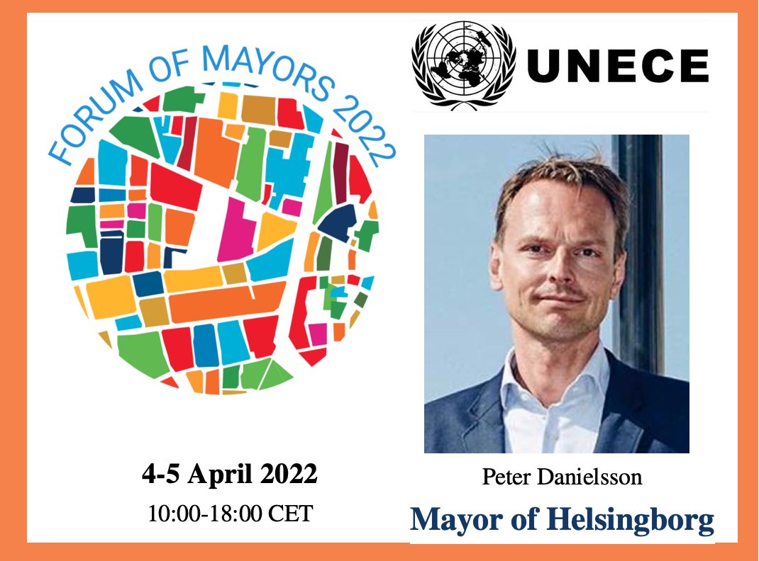 UNECE Cities (@unecehlm) on Twitter photo Don't miss Mr. Peter Danielsson <a href="/peterdanielsson/">Peter Danielsson</a>, Mayor of Helsingborg, Sweden🇸🇪at the 2022 Forum of Mayors!
He has been Mayor since 2006 & is committed to building a #sustainable & #smartcity in the #future🌏🤝
Join him on April 4-5➡️bit.ly/3dunk4Z
#MayorsAction Don't miss Mr. Peter Danielsson <a href="/peterdanielsson/">Peter Danielsson</a>, Mayor of Helsingborg, Sweden🇸🇪at the 2022 Forum of Mayors!
He has been Mayor since 2006 & is committed to building a #sustainable & #smartcity in the #future🌏🤝
Join him on April 4-5➡️bit.ly/3dunk4Z
#MayorsAction
