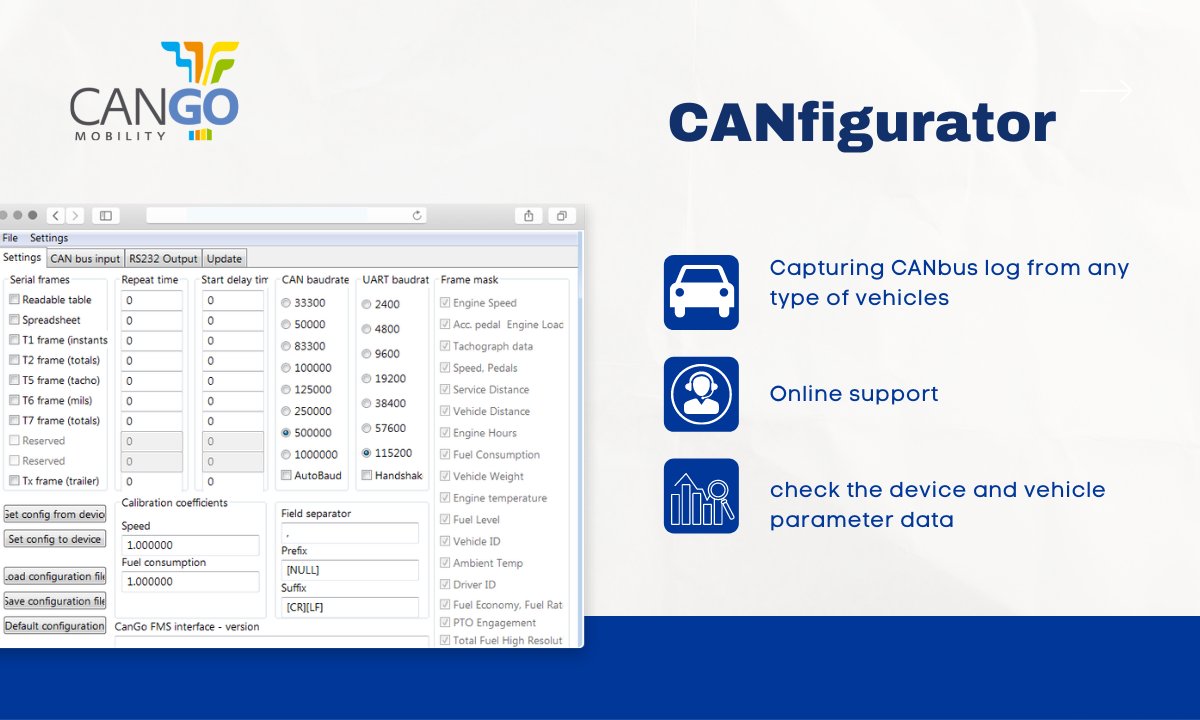 CANGOmobility's tweet image. Capture CANbus log from any type of vehicles witn CANfigurator!

A powerful software that connects with our device to connect CANdata!

#CANdata #telematicsdatahttps://cangomobility.com/canfigurator/