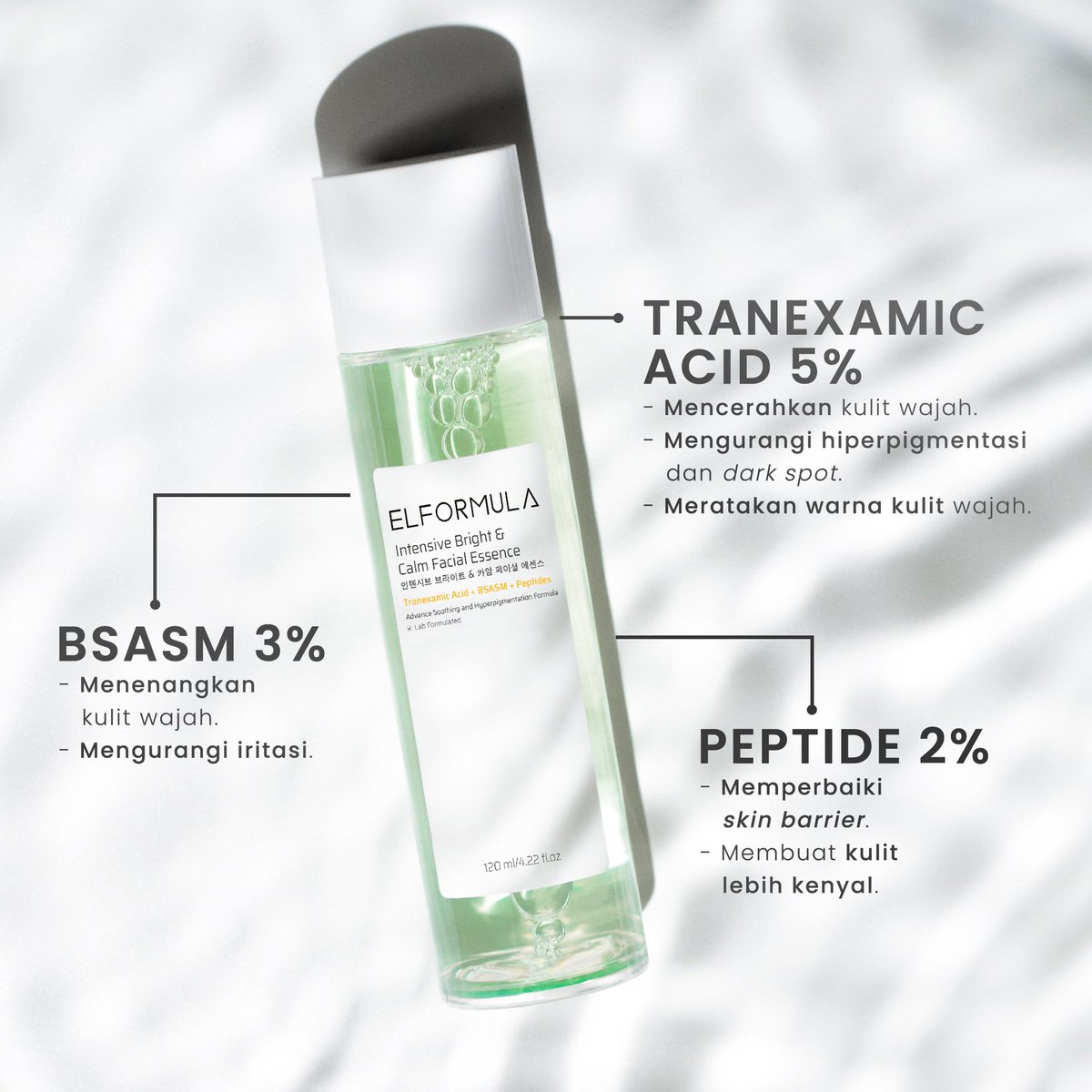 The even-better essence is here too! 👀✨

Elformula Intensive Bright &amp; Calm Facial Essence is reformulated with 3in1 benefits—brightening, calming, and strengthening the skin barrier. 🤍