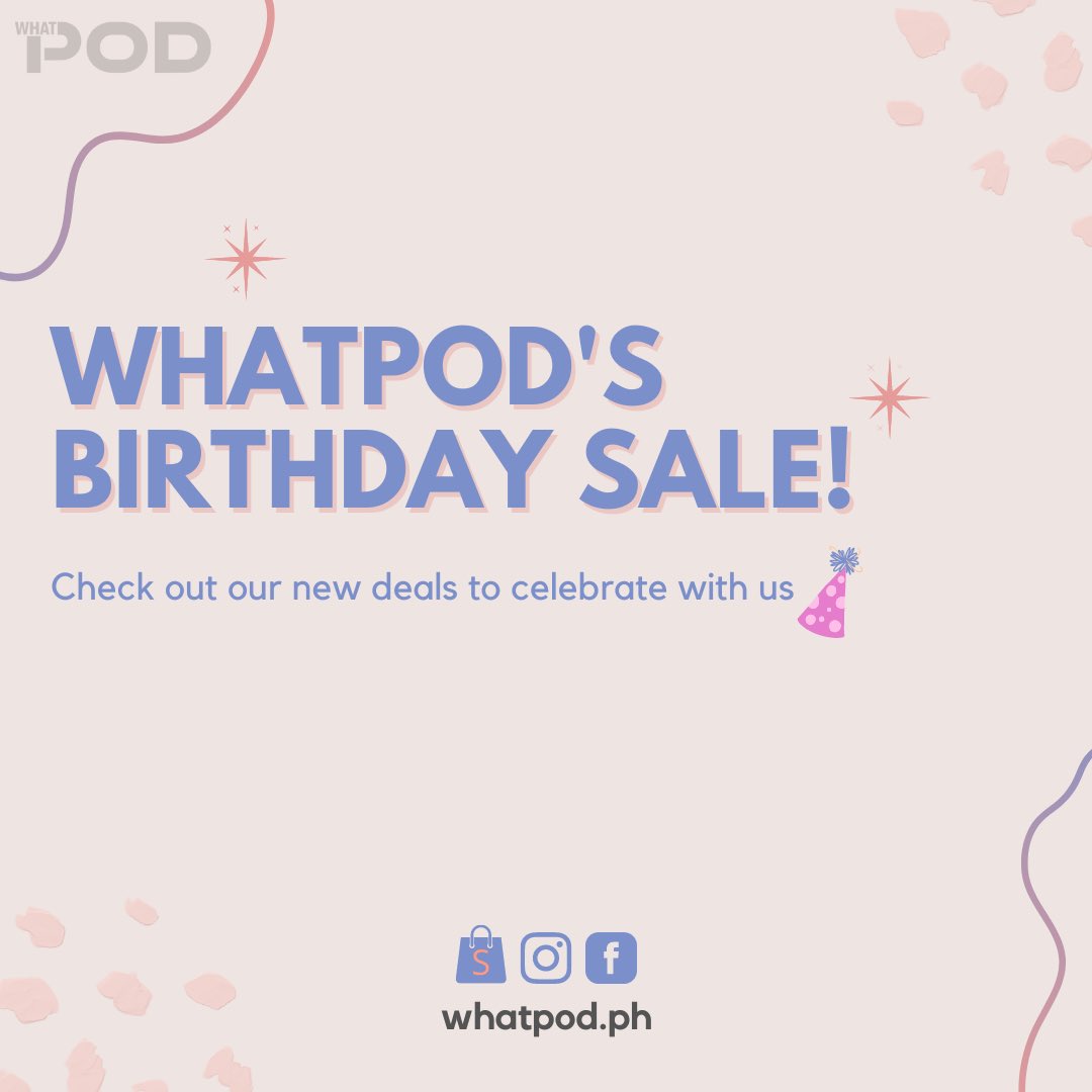 whatpodph's tweet photo. Birthday deals to celebrate WhatPod’s first anniversary! 💖

Shop now at https://t.co/AZDyg457DA 🛒

#vape #vapelife #relx #snowplus #saleph https://t.co/QWf74R5peu