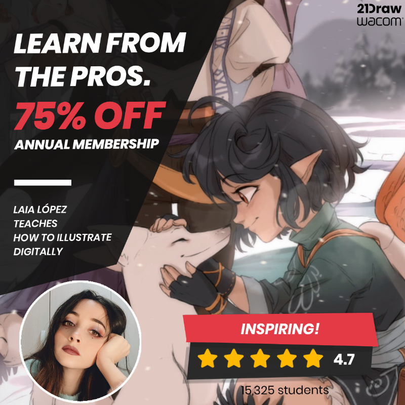 21_Draw's tweet photo. Sign up NOW and learn DIGITAL ILLUSTRATION FOR BEGINNERS with the incredible LAIA LÓPEZ 😍 

Get an annual membership to world-class ONLINE ART COURSES. 🎁 Get a HUGE 75% off. Limited offer, so hurry! 🧡

👉🏽 Sign up at https://t.co/xj1Ci4Ft7s