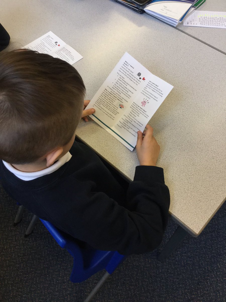 PindersPrimary's tweet photo. Reading and learning about mental well-being is important. Year 3 took some time to reflect and read their leaflets. We have put some in our reflection area too so the information is always available #ppwellbeing #ppyear3 https://t.co/dAAJAlwR78
