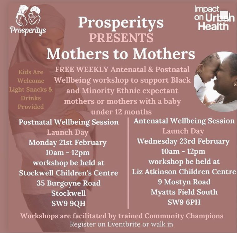 Mothers to Mothers is launching next week at Stockwell and Liz Atkinson children’s centres
