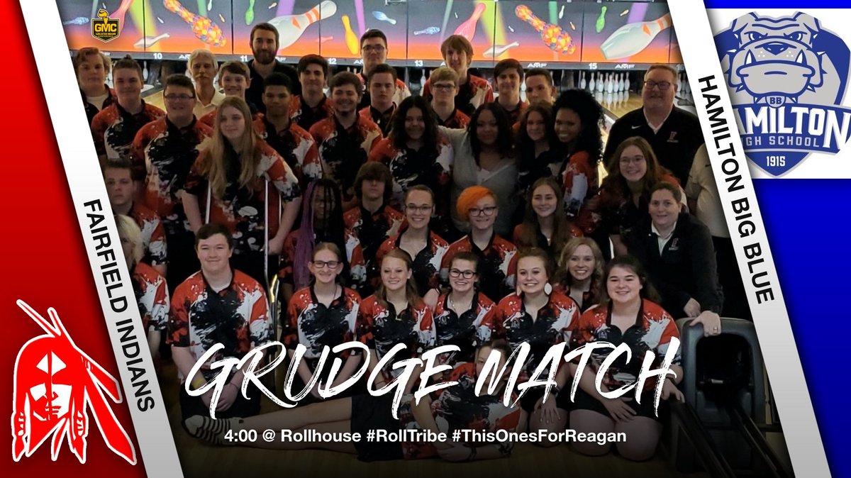 fhsbowling's tweet photo. Its for Rollhouse bragging rights. Its for a share of the Girls GMC Championship. Its a grudge match. The Indians host Hamilton Big Blue. Friendly rivalry renews at 4:00 today. Come cheer on the Indians! #RollTribe #ThisOnesForReagan #BeatTheBlue https://t.co/Cb8abQpuOW