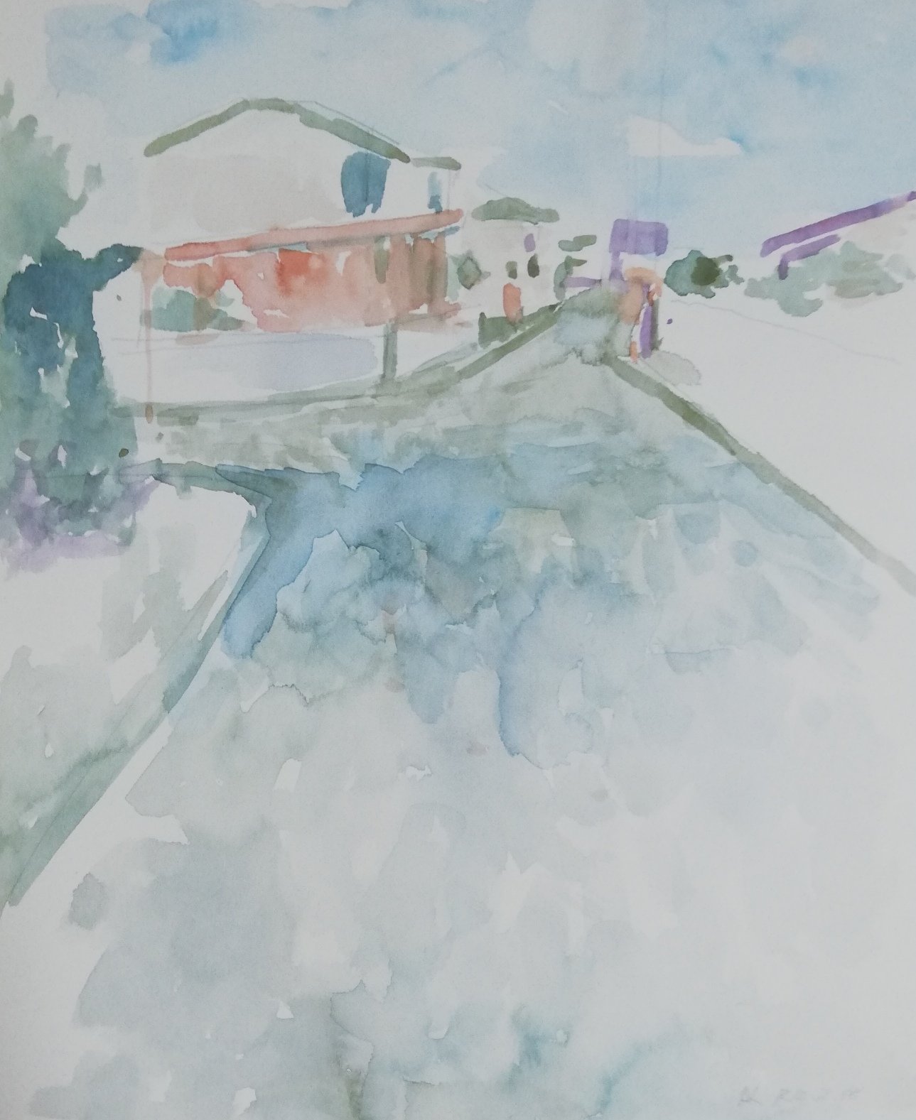 小林貴子kobayashi Atsuko 三叉路水彩紙の裏に水彩27 9 22 3cm Drawing Painting Artwork 水彩画 Watercolor Abstract 現代美術 風景 三叉路 Art Artgllery T Co La4hymyztk Twitter