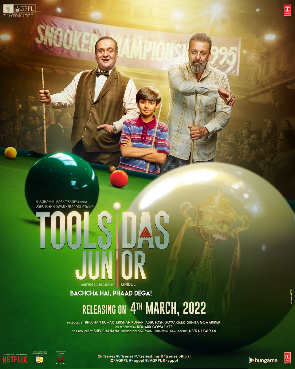 SANJAY DUTT - RAJIV KAPOOR: ASHUTOSH GOWARIKER - BHUSHAN KUMAR FINALIZE RELEASE DATE... #ToolsidasJunior - a sports drama starring #SanjayDutt, #RajivKapoor and #VarunBuddhadev - to release in *cinemas* on 4 March 2022... Directed by #Mridul.