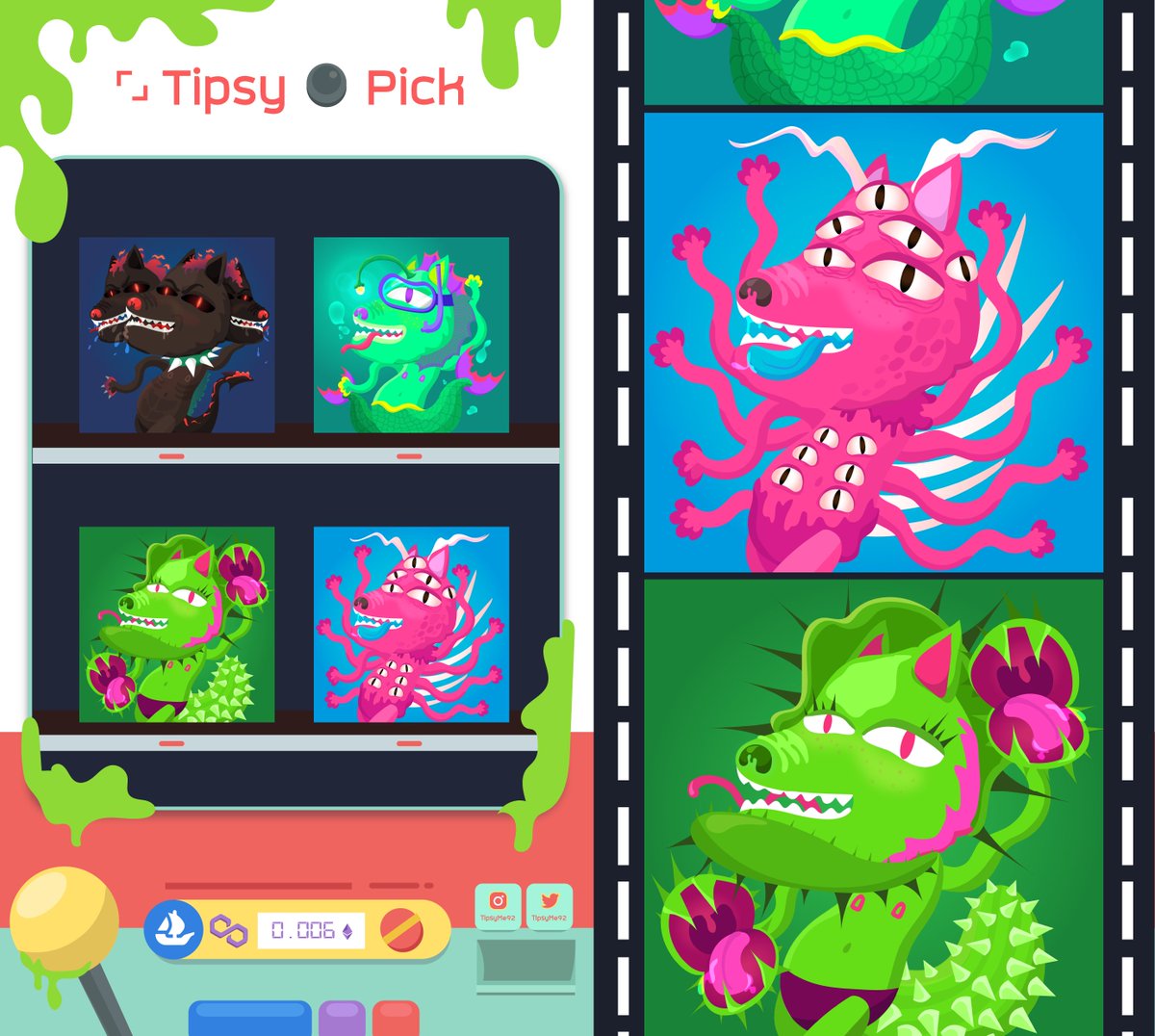 Tipsy📸Pick on POLYGON
👾Hi Monster costume Let's enjoy yeahhh~ 
✨Price 0.006 WETH

🎰Check it opensea.io/collection/tip…

update #TipsymeUp
#NFT #NFTTHAILAND #nftcollector #NFTCommunity #NFTdrops #polygonNFT #maticpolygon 
#polygon #MATIC #NFTJapan