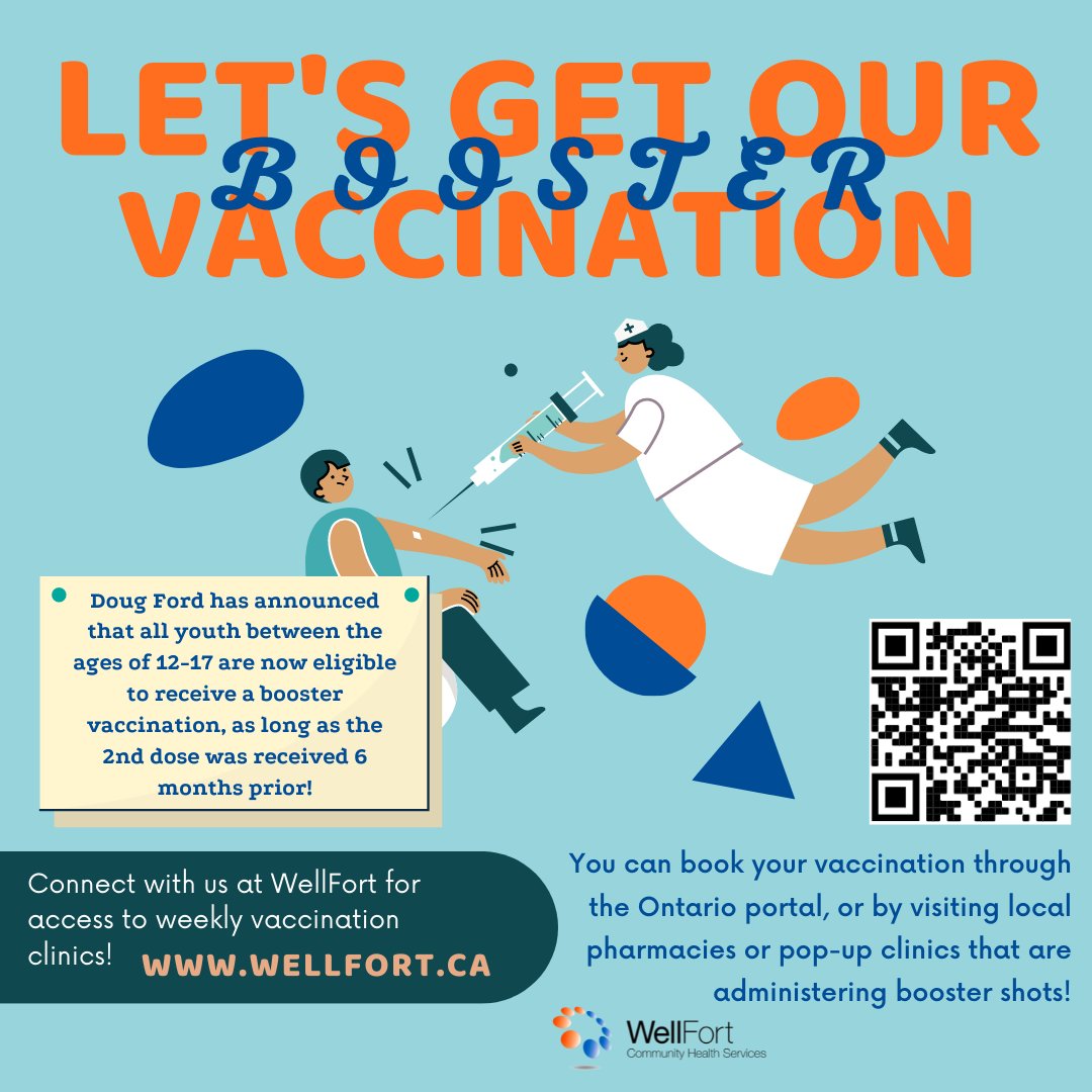 FourCornersHC's tweet photo. Woohoo!
Let's get Ontario vaccinated!
Doug Ford's new announcement this week shares that youth between the ages of 12-17 years of age can now get their #BoosterVaccination!
This is a great step forward to get all of #Ontario #FullyVaccinated!
#Youth #PeelRegion #GetVaxxed! https://t.co/tQk7LBm09M